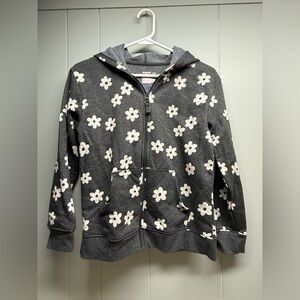 Cat & Jack Dark Gray Kids' Hoodie with White Flowers